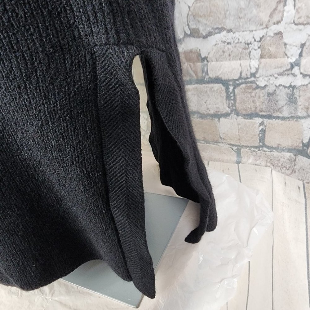 Aritzia Wilfred Olivie Merino Wool Open Front Maxi Vest Black Size Small - Picture 7 of 12